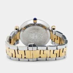 Pre Owned Versace Blue Two Tone Stainless Steel Revive VAI230017 Women's Wristwatch 35 mm