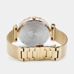 Pre Owned Versace Green Gold Plated Stainless Steel Pallazo Empire VEDV00819 Women's Wristwatch 37 mm