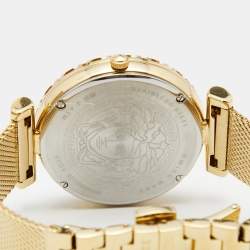Pre Owned Versace Green Gold Plated Stainless Steel Pallazo Empire VEDV00819 Women's Wristwatch 37 mm