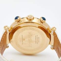 Versace Mother of Pearl Gold Plated Stainless Steel Leather Aion 68C Women's Wristwatch 40 mm