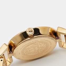 مملوكة مسبقًا Versace Silver Rose Gold Plated Stainless Steel Vanity P5Q Women's Wristwatch 35 mm