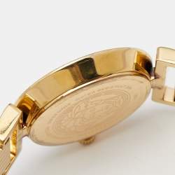 مملوكة مسبقًا Versace Silver Rose Gold Plated Stainless Steel Vanity P5Q Women's Wristwatch 35 mm