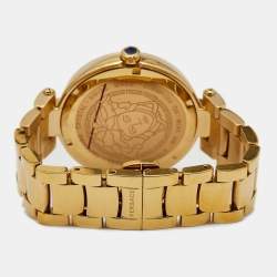 مملوكة مسبقًا Versace Gold Plated Stainless Steel Mystique Hibiscus I9Q80D2HI-S080 Women's Wristwatch 38 mm