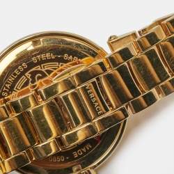 مملوكة مسبقًا Versace Gold Plated Stainless Steel Mystique Hibiscus I9Q80D2HI-S080 Women's Wristwatch 38 mm