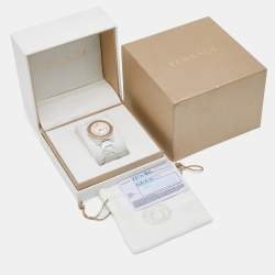 Pre Owned Versace White Mother Of Pearl Ceramic Diamond DV One 63QCP11 Women's Wristwatch 35 mm