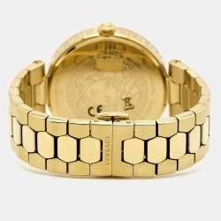 Pre Owned Versace Mother of Pearl Gold Plated Stainless Steel Idyia V17060017 Women's Wristwatch 36 mm
