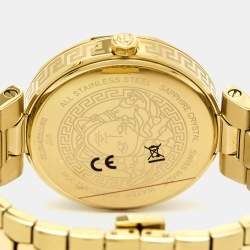 Pre Owned Versace Mother of Pearl Gold Plated Stainless Steel Idyia V17060017 Women's Wristwatch 36 mm