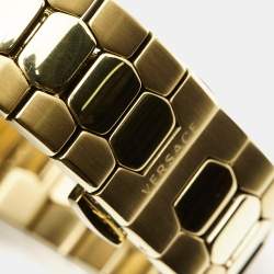 Pre Owned Versace Mother of Pearl Gold Plated Stainless Steel Idyia V17060017 Women's Wristwatch 36 mm