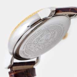 Versace Multicolor Two Tone Stainless Steel Leather VQ9 Women's Wristwatch 38 mm