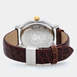 Versace Multicolor Two Tone Stainless Steel Leather VQ9 Women's Wristwatch 38 mm