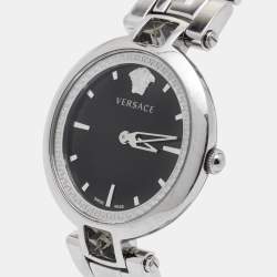 Pre Owned Versace Black Stainless Steel Gleam VAN030016 Women's Wristwatch 37 mm
