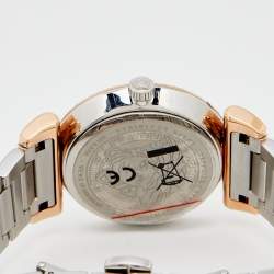 Versace Silver Two Tone Stainless Steel V-Motif VERE00718 Women's Wristwatch 35 mm