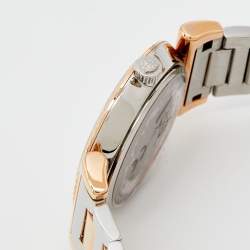 Versace Silver Two Tone Stainless Steel V-Motif VERE00718 Women's Wristwatch 35 mm