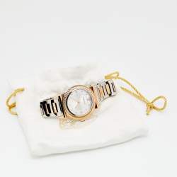 Versace Silver Two Tone Stainless Steel V-Motif VERE00718 Women's Wristwatch 35 mm