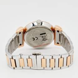 Versace Silver Two Tone Stainless Steel V-Motif VERE00718 Women's Wristwatch 35 mm