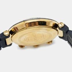 Versace Black Ceramic Gold Plated Steel Rubber Chronograph Reve 95C Women's Wristwatch 40 mm