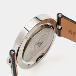 Versace Black Stainless Steel Leather Eon Ellipsis 91Q Women's Wristwatch 40 mm