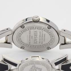 Pre Owned Versace Black Diamond Stainless Steel V-Glam 60QE9SD009 Women's Wristwatch 25 mm