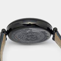 Versace Black PVD Coated Stainless Steel Leather Palazzo VCO050017 Women's Wristwatch 39 mm
