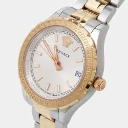 Versace Silver Two tone Stainless Steel Hellenyium V12030015 Women's Wristwatch 35 mm 