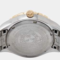 Versace Silver Two tone Stainless Steel Hellenyium V12030015 Women's Wristwatch 35 mm 