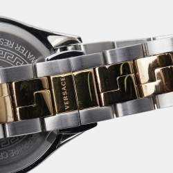 Versace Silver Two tone Stainless Steel Hellenyium V12030015 Women's Wristwatch 35 mm 