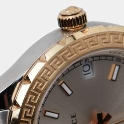 Versace Silver Two tone Stainless Steel Hellenyium V12030015 Women's Wristwatch 35 mm 