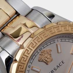 Versace Silver Two tone Stainless Steel Hellenyium V12030015 Women's Wristwatch 35 mm 