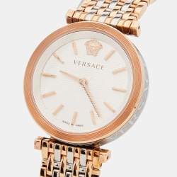 Versace Silver Two-Tone Stainless Steel V-Twist VELS00719 Women's Wristwatch 36 mm