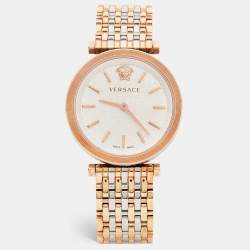 Versace Silver Two-Tone Stainless Steel V-Twist VELS00719 Women's Wristwatch 36 mm