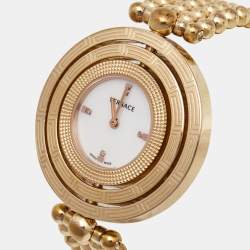 Versace Mother of Pearl Rose Gold Plated Stainless Steel Eon 80Q Women's Wristwatch 39 mm