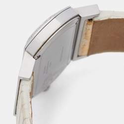 Pre Owned Versace Mother of Pearl Diamond Stainless Steel Lizard PSQ99 Women's Wristwatch 40 mm