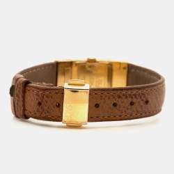 Versace Cream Gold Plated Stainless Steel Leather ASQ90 Women's Wristwatch 18 mm