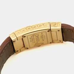 Versace Cream Gold Plated Stainless Steel Leather ASQ90 Women's Wristwatch 18 mm