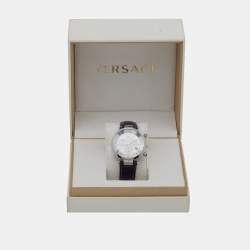Versace Mother of Pearl Stainless Steel Leather Revive Chrono VAJ Women's Wristwatch 41 mm
