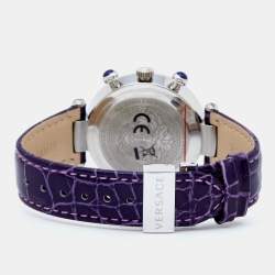 Versace Mother of Pearl Stainless Steel Leather Revive Chrono VAJ Women's Wristwatch 41 mm