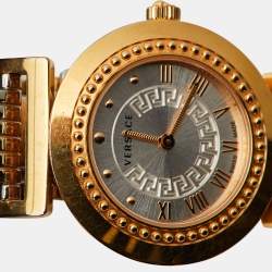 Pre Owned Versace Silver Two Tone Stainless Steel Vanity P5Q Women's Wristwatch 35 mm