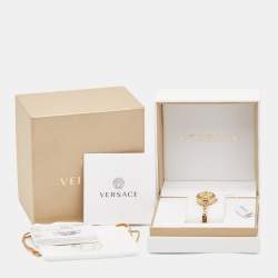 Versace Black Gold Plated Stainless Steel Secret Watch VEZ500421 Women's Wristwatch 25 mm 