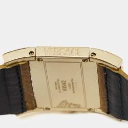 Versace Mother of Pearl Gold Plated Stainless Steel Leather Beauville VSQ90 Women's Wristwatch 38 mm