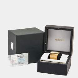 Versace Mother of Pearl Gold Plated Stainless Steel Leather Beauville VSQ90 Women's Wristwatch 38 mm