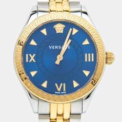 Versace Blue Two-Tone Stainless Steel Hellenyium VE2S00522 Women's Wristwatch 35 mm