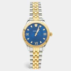 Versace Blue Two-Tone Stainless Steel Hellenyium VE2S00522 Women's Wristwatch 35 mm