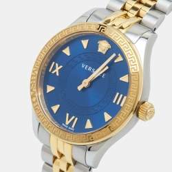 Versace Blue Two-Tone Stainless Steel Hellenyium VE2S00522 Women's Wristwatch 35 mm