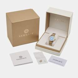 Versace Blue Two-Tone Stainless Steel Hellenyium VE2S00522 Women's Wristwatch 35 mm