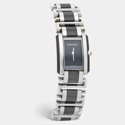 Versace Black Stainless Steel Ceramic Era 70Q99D009SC09 Women's Wristwatch 25 mm