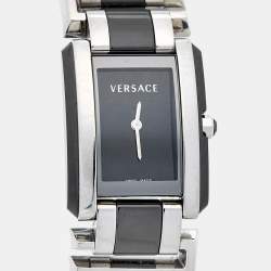 Versace Black Stainless Steel Ceramic Era 70Q99D009SC09 Women's Wristwatch 25 mm