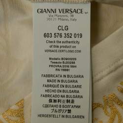 Versus Versace White Gold Print Cotton Crew Neck T-Shirt XL