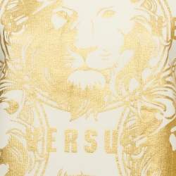 Versus Versace White Gold Print Cotton Crew Neck T-Shirt XL