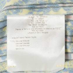 Pre Owned Versus Versace Blue/Yellow Printed Jersey Top L