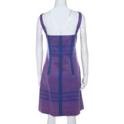 Versus Versace Multicolor Textured Cotton Abstract Printed Dress M 